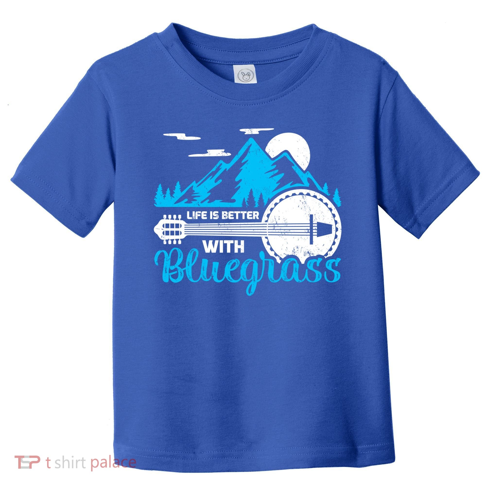 Retro Mountain Banjo Life Is Better With Bluegrass Gift Toddler T-Shirt