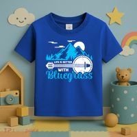 Retro Mountain Banjo Life Is Better With Bluegrass Gift Toddler T-Shirt thumb 3