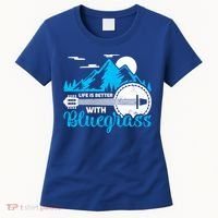 Retro Mountain Banjo Life Is Better With Bluegrass Gift Women's T-Shirt thumb 0