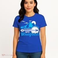 Retro Mountain Banjo Life Is Better With Bluegrass Gift Women's T-Shirt thumb 4