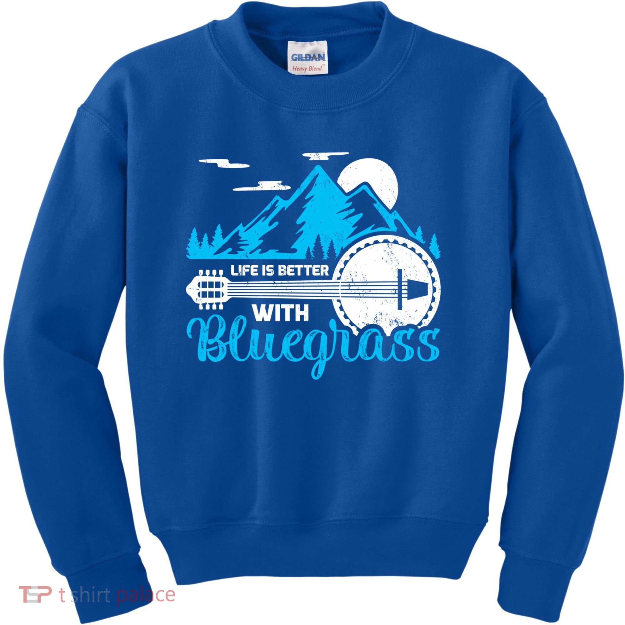 Retro Mountain Banjo Life Is Better With Bluegrass Gift Kids Sweatshirt