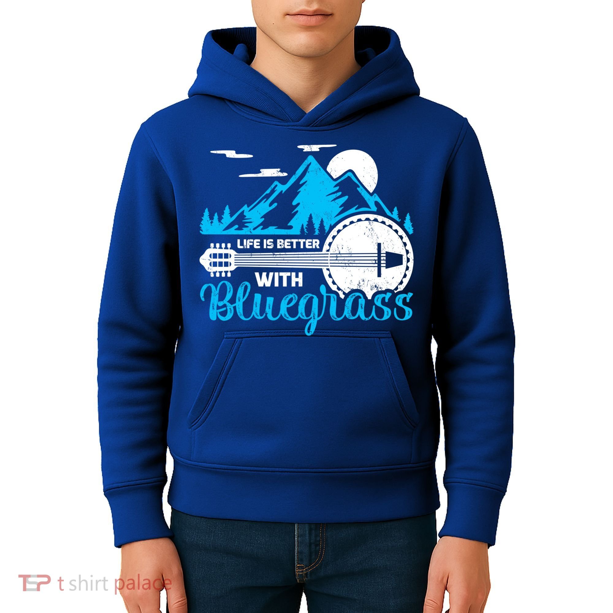 Retro Mountain Banjo Life Is Better With Bluegrass Gift Kids Hoodie