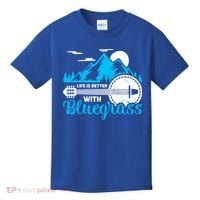 Retro Mountain Banjo Life Is Better With Bluegrass Gift Kids T-Shirt thumb 0