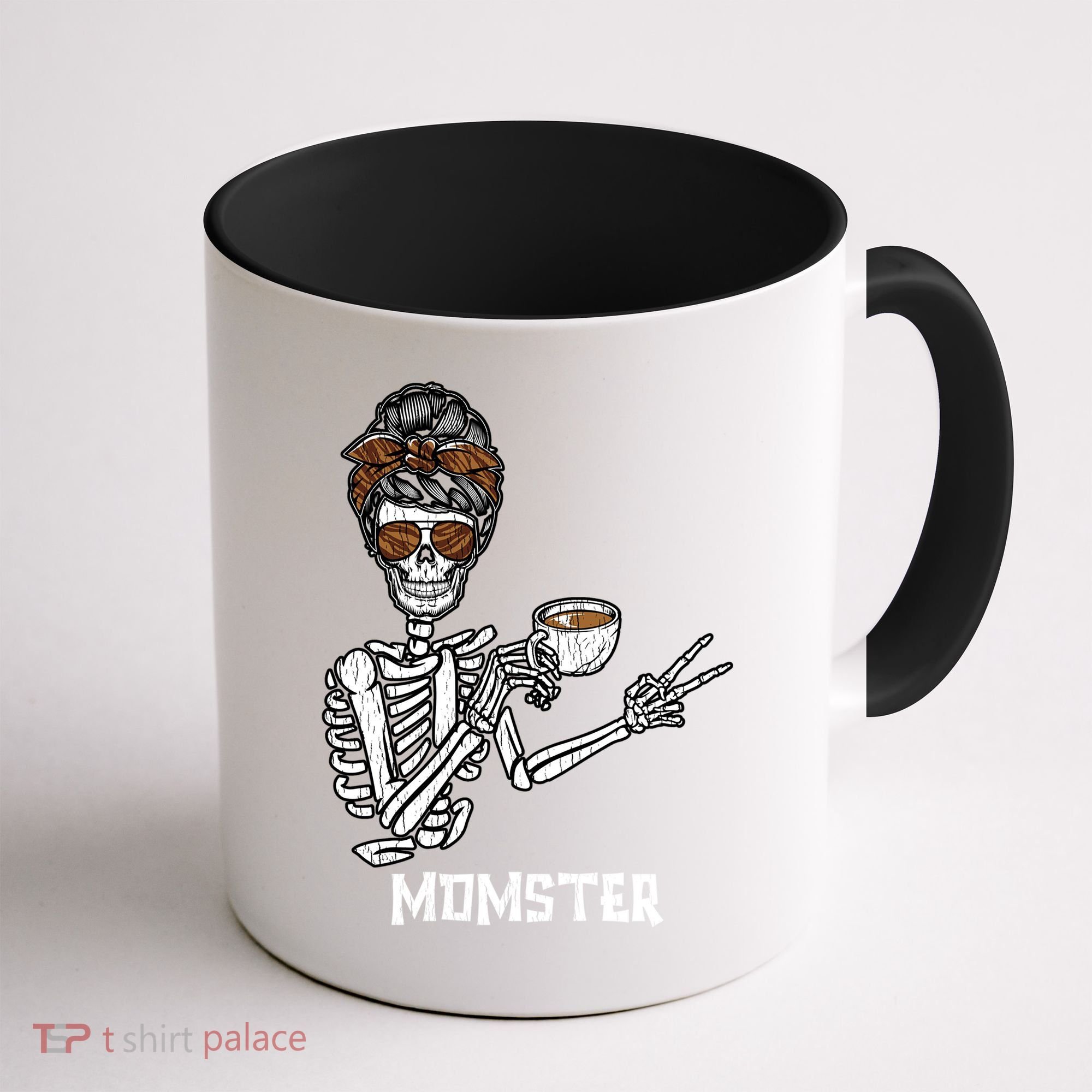 Retro Messy Bun Skeleton Ing Coffee Momster Mama Mom Great Gift Coffee Mug