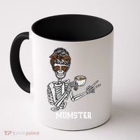 Retro Messy Bun Skeleton Ing Coffee Momster Mama Mom Great Gift Coffee Mug thumb 0