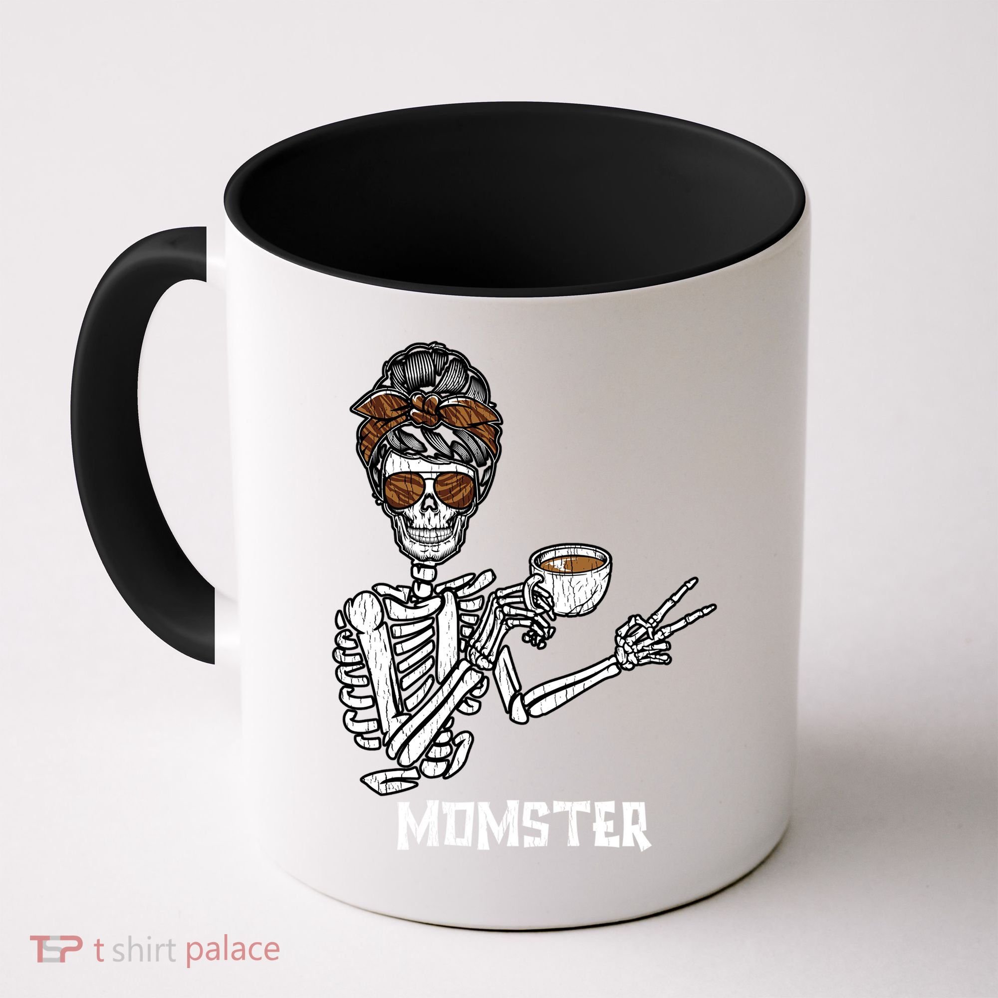 Retro Messy Bun Skeleton Ing Coffee Momster Mama Mom Great Gift Coffee Mug