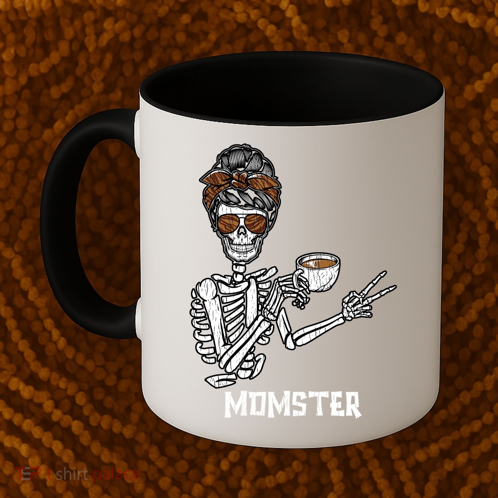 Retro Messy Bun Skeleton Ing Coffee Momster Mama Mom Great Gift Coffee Mug