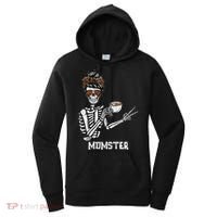 Retro Messy Bun Skeleton Ing Coffee Momster Mama Mom Great Gift Women's Hoodie thumb 0