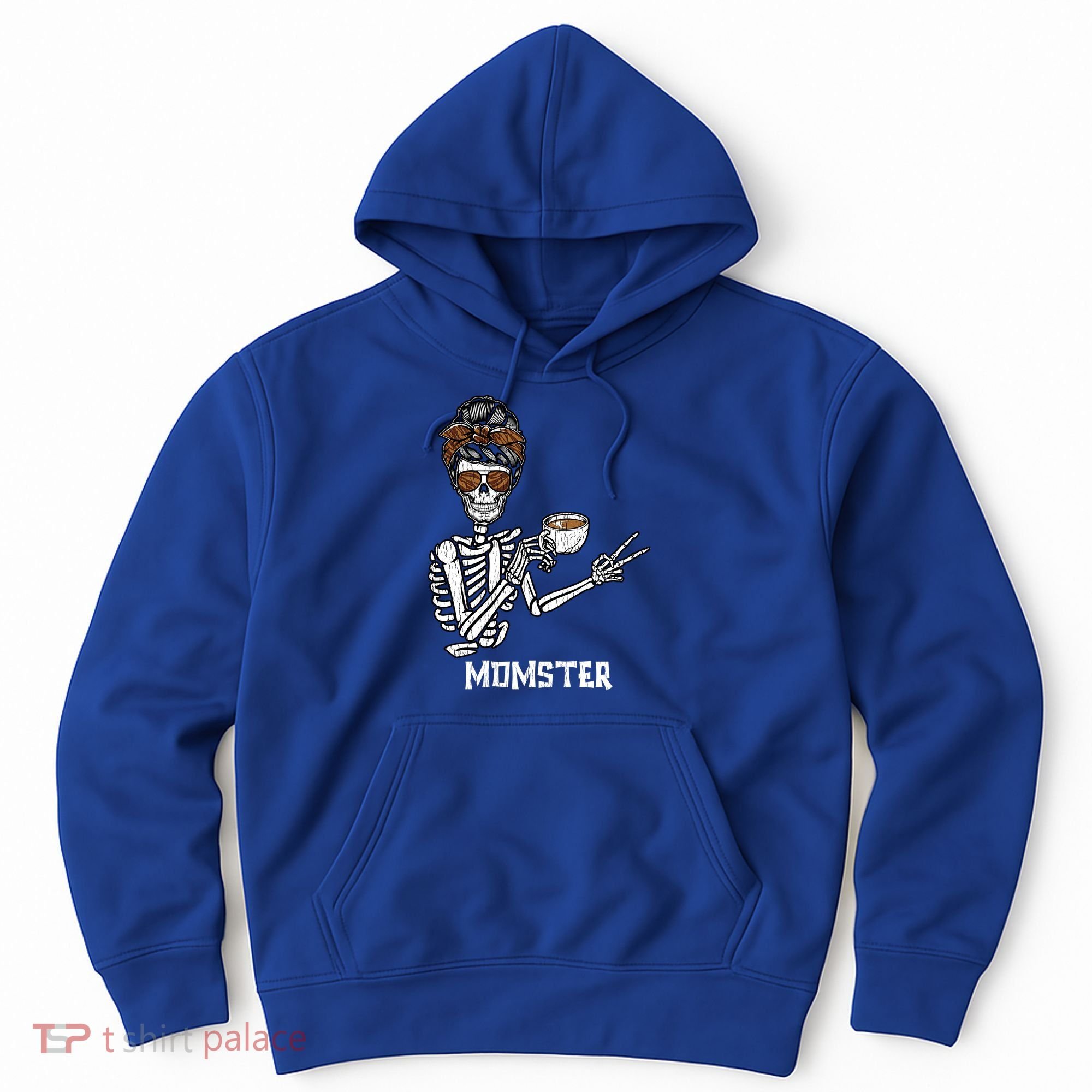 Retro Messy Bun Skeleton Ing Coffee Momster Mama Mom Great Gift Hoodie