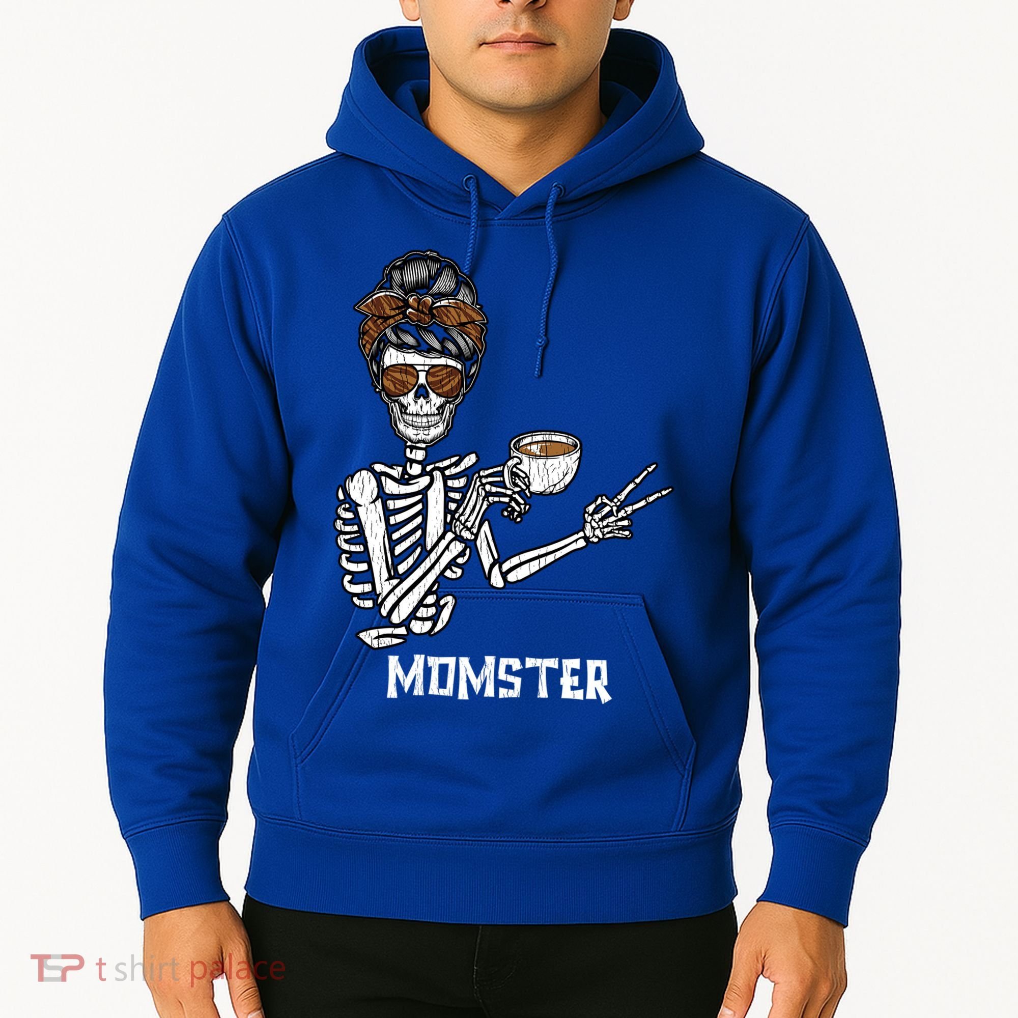 Retro Messy Bun Skeleton Ing Coffee Momster Mama Mom Great Gift Hoodie
