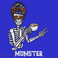 Retro Messy Bun Skeleton Ing Coffee Momster Mama Mom Great Gift Sweatshirt thumb 3
