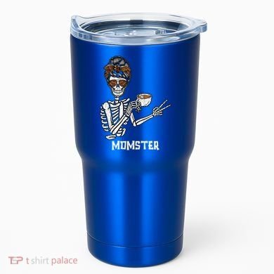 Retro Messy Bun Skeleton Ing Coffee Momster Mama Mom Great Gift Tumbler
