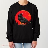 Red Moon Black Crow Gothic Animal Bird Spooky Forest Raven Women's Sweatshirt thumb 0