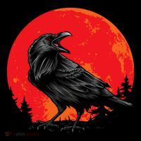 Red Moon Black Crow Gothic Animal Bird Spooky Forest Raven Coffee Mug thumb 5