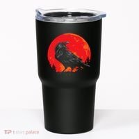 Red Moon Black Crow Gothic Animal Bird Spooky Forest Raven Tumbler thumb 0