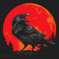 Red Moon Black Crow Gothic Animal Bird Spooky Forest Raven Tumbler thumb 3