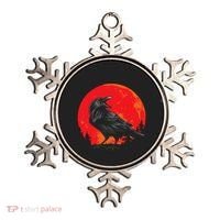 Red Moon Black Crow Gothic Animal Bird Spooky Forest Raven Ornament thumb 0