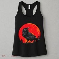 Red Moon Black Crow Gothic Animal Bird Spooky Forest Raven Women's Tank Top thumb 3