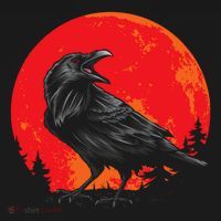 Red Moon Black Crow Gothic Animal Bird Spooky Forest Raven Toddler Hoodie thumb 2