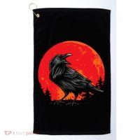 Red Moon Black Crow Gothic Animal Bird Spooky Forest Raven Golf Towel thumb 0