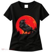 Red Moon Black Crow Gothic Animal Bird Spooky Forest Raven Women's T-Shirt thumb 0
