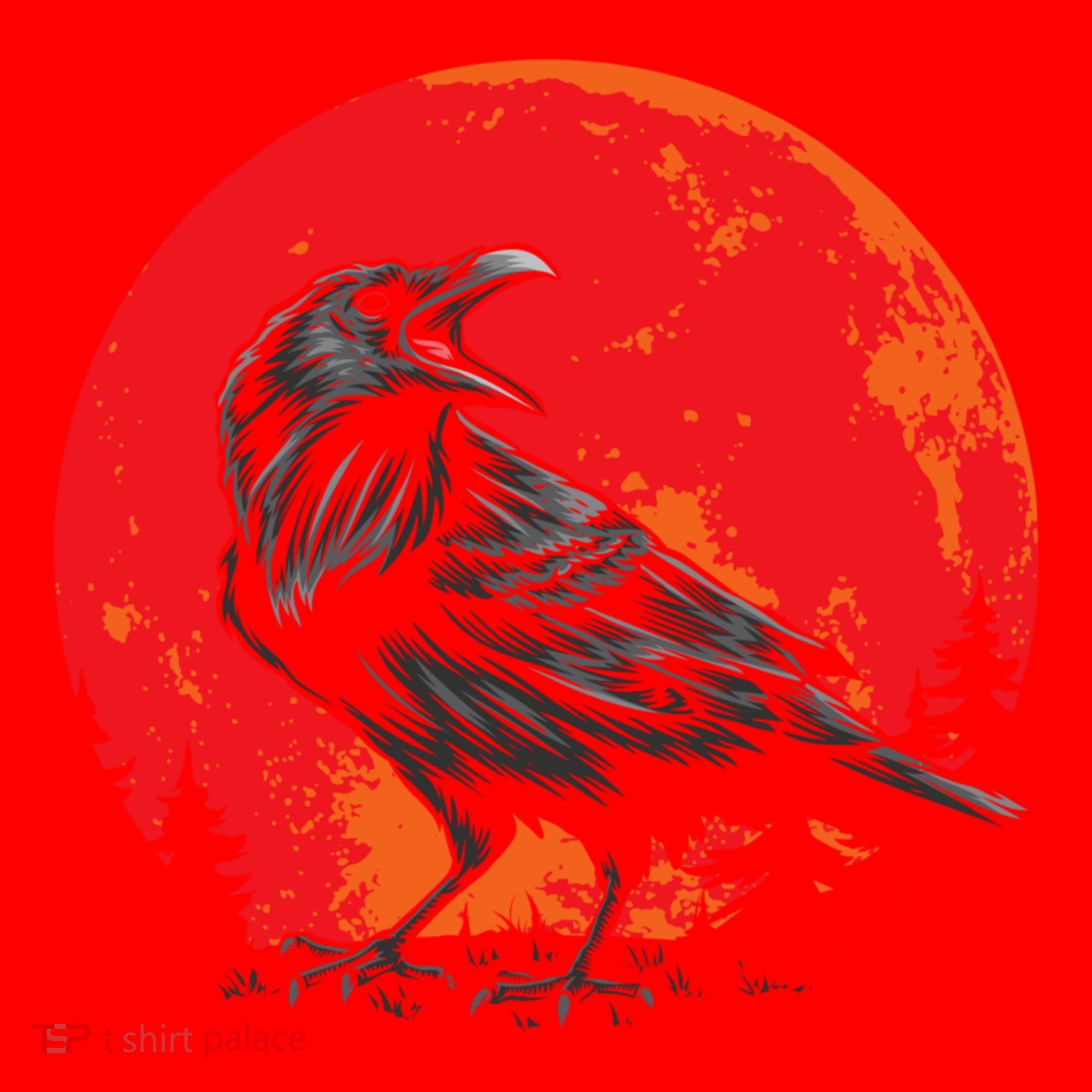 Red Moon Black Crow Gothic Animal Bird Spooky Forest Raven Santa Hat