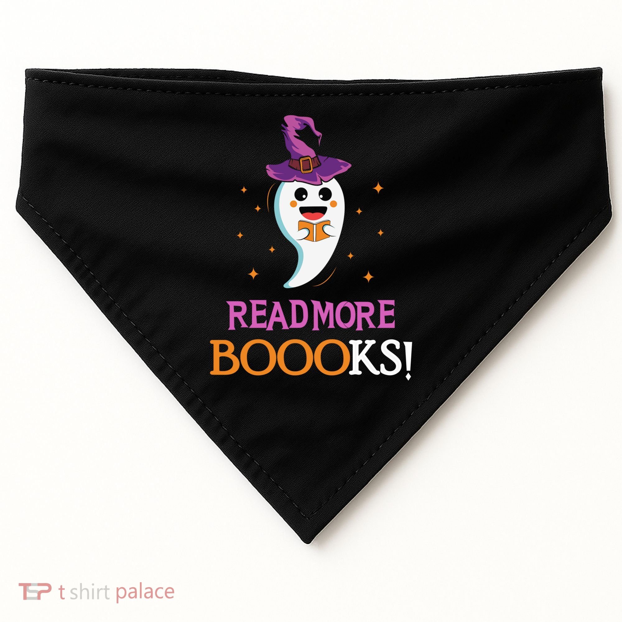 Read More Books Boo Halloween Costume Reading Lover Ghost Gift USA-Made Doggie Bandana