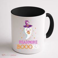 Read More Books Boo Halloween Costume Reading Lover Ghost Gift Coffee Mug thumb 1
