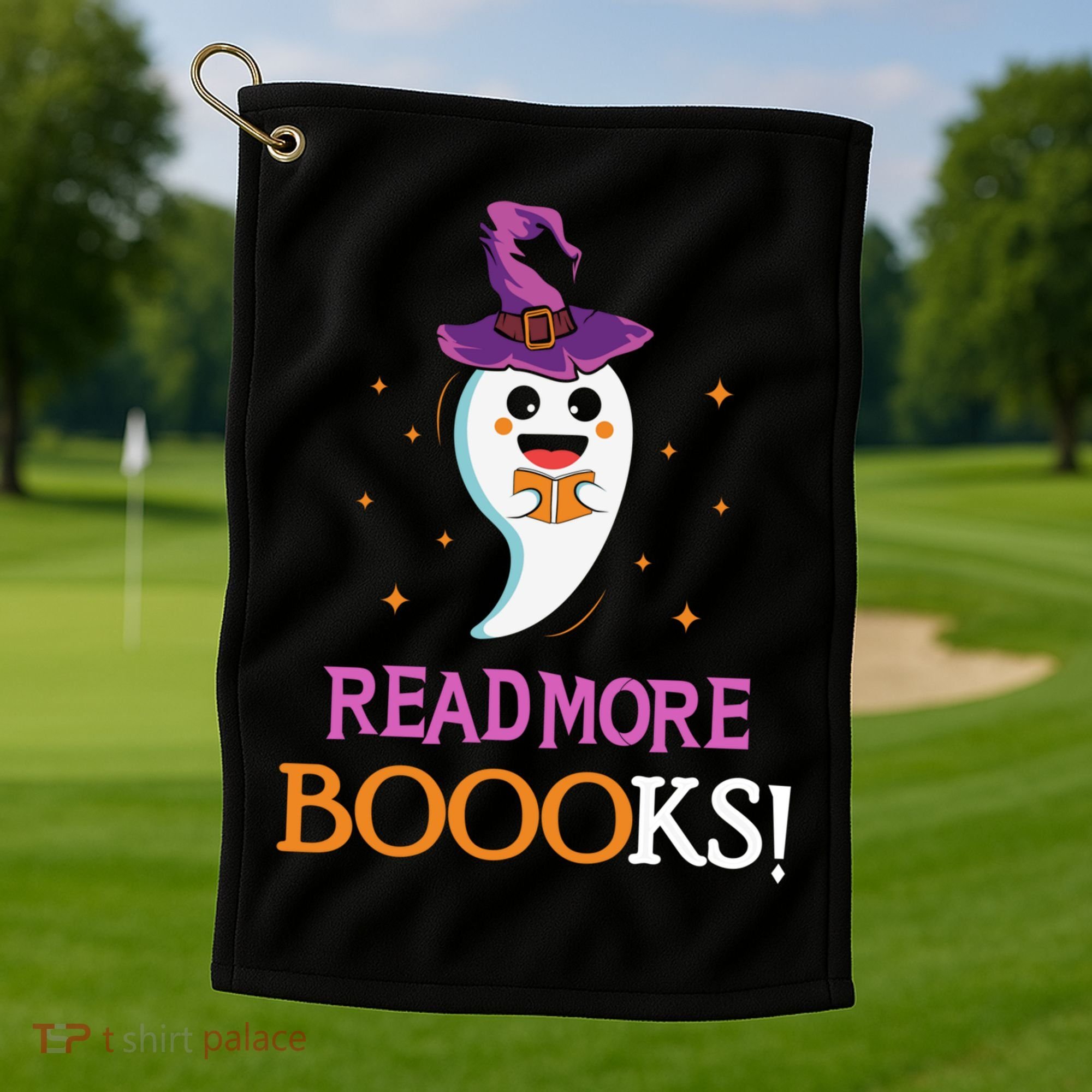 Read More Books Boo Halloween Costume Reading Lover Ghost Gift Golf Towel