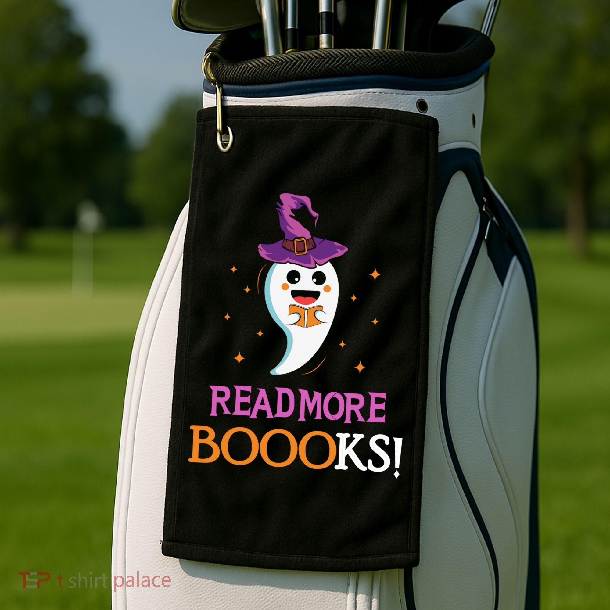 Read More Books Boo Halloween Costume Reading Lover Ghost Gift Golf Towel