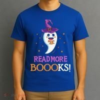 Read More Books Boo Halloween Costume Reading Lover Ghost Gift T-Shirt thumb 3