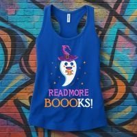 Read More Books Boo Halloween Costume Reading Lover Ghost Gift Women's Tank Top thumb 3