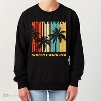 Retro Myrtle Beach South Carolina Palm Trees Vacation Women's Sweatshirt thumb 0