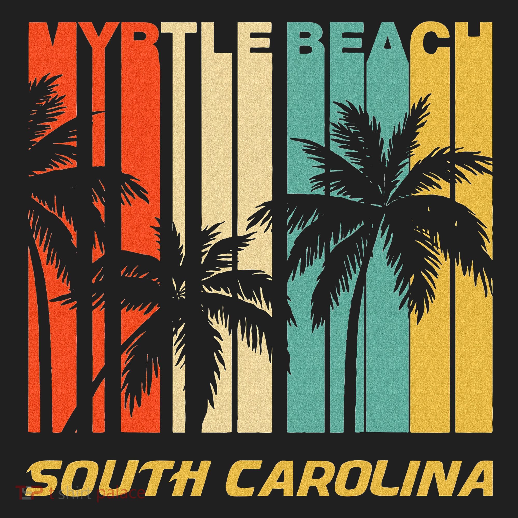 Retro Myrtle Beach South Carolina Palm Trees Vacation Women's Sweatshirt