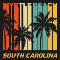 Retro Myrtle Beach South Carolina Palm Trees Vacation Doggie Tank thumb 4