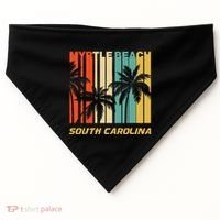 Retro Myrtle Beach South Carolina Palm Trees Vacation USA-Made Doggie Bandana thumb 0