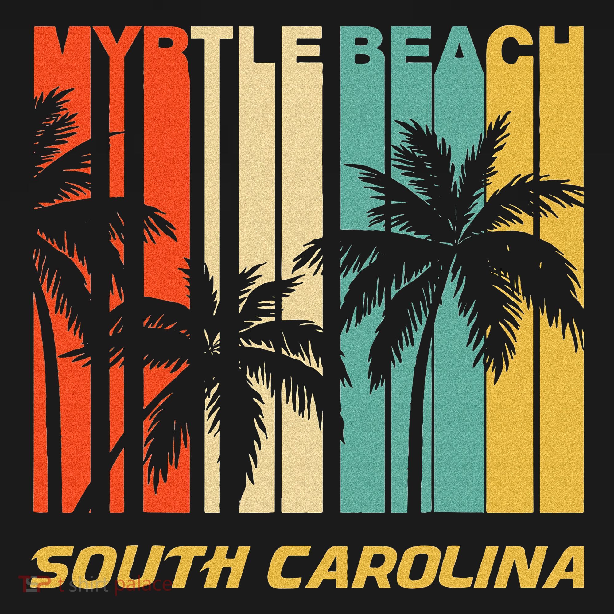 Retro Myrtle Beach South Carolina Palm Trees Vacation Ornament