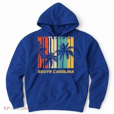 Retro Myrtle Beach South Carolina Palm Trees Vacation Hoodie