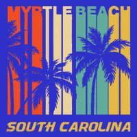 Retro Myrtle Beach South Carolina Palm Trees Vacation Hoodie thumb 7