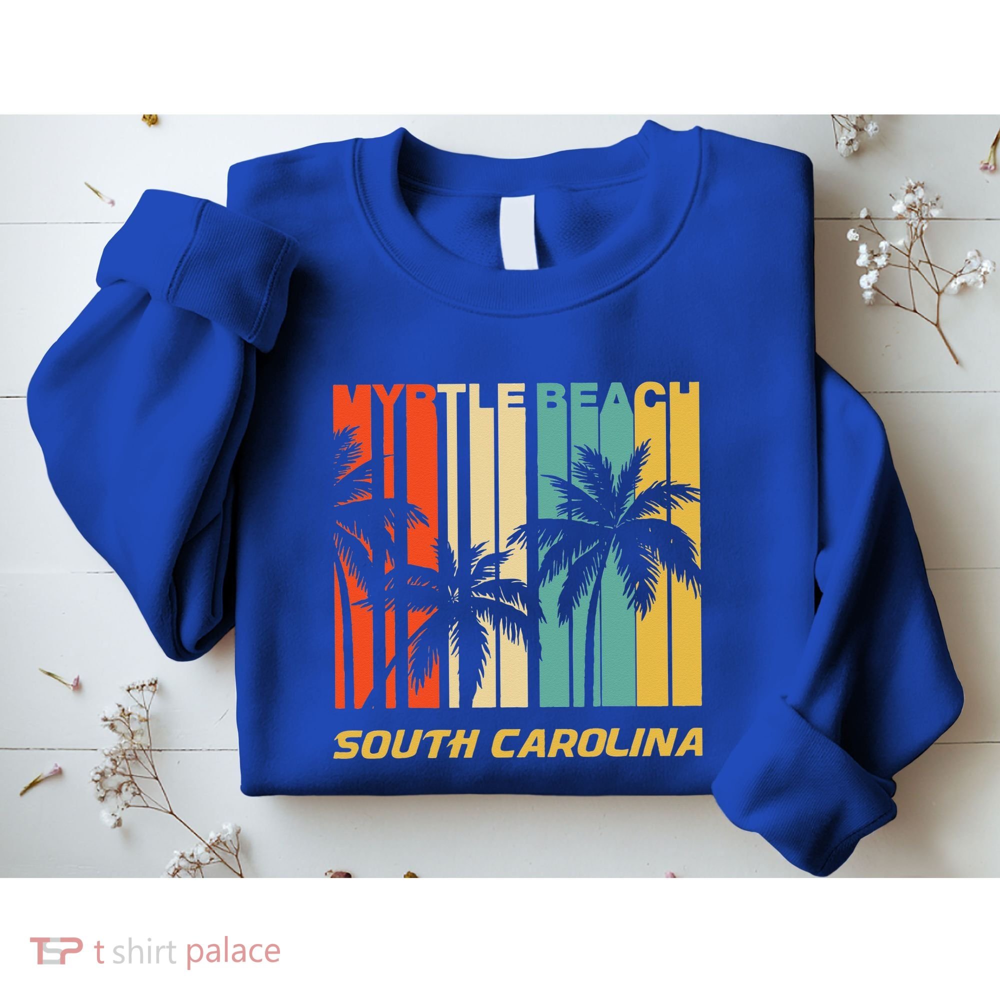 Retro Myrtle Beach South Carolina Palm Trees Vacation Sweatshirt