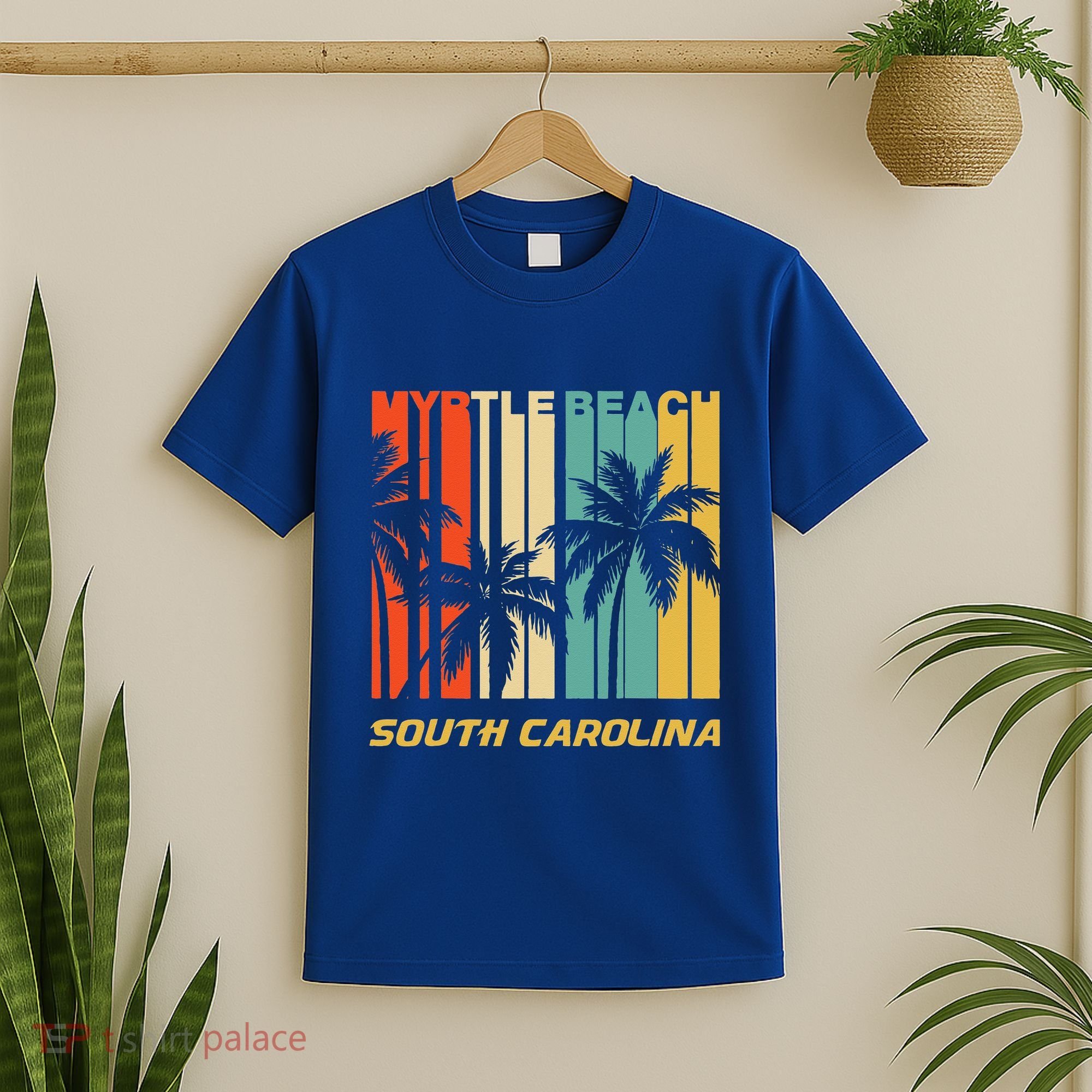Retro Myrtle Beach South Carolina Palm Trees Vacation T-Shirt