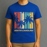Retro Myrtle Beach South Carolina Palm Trees Vacation T-Shirt thumb 3
