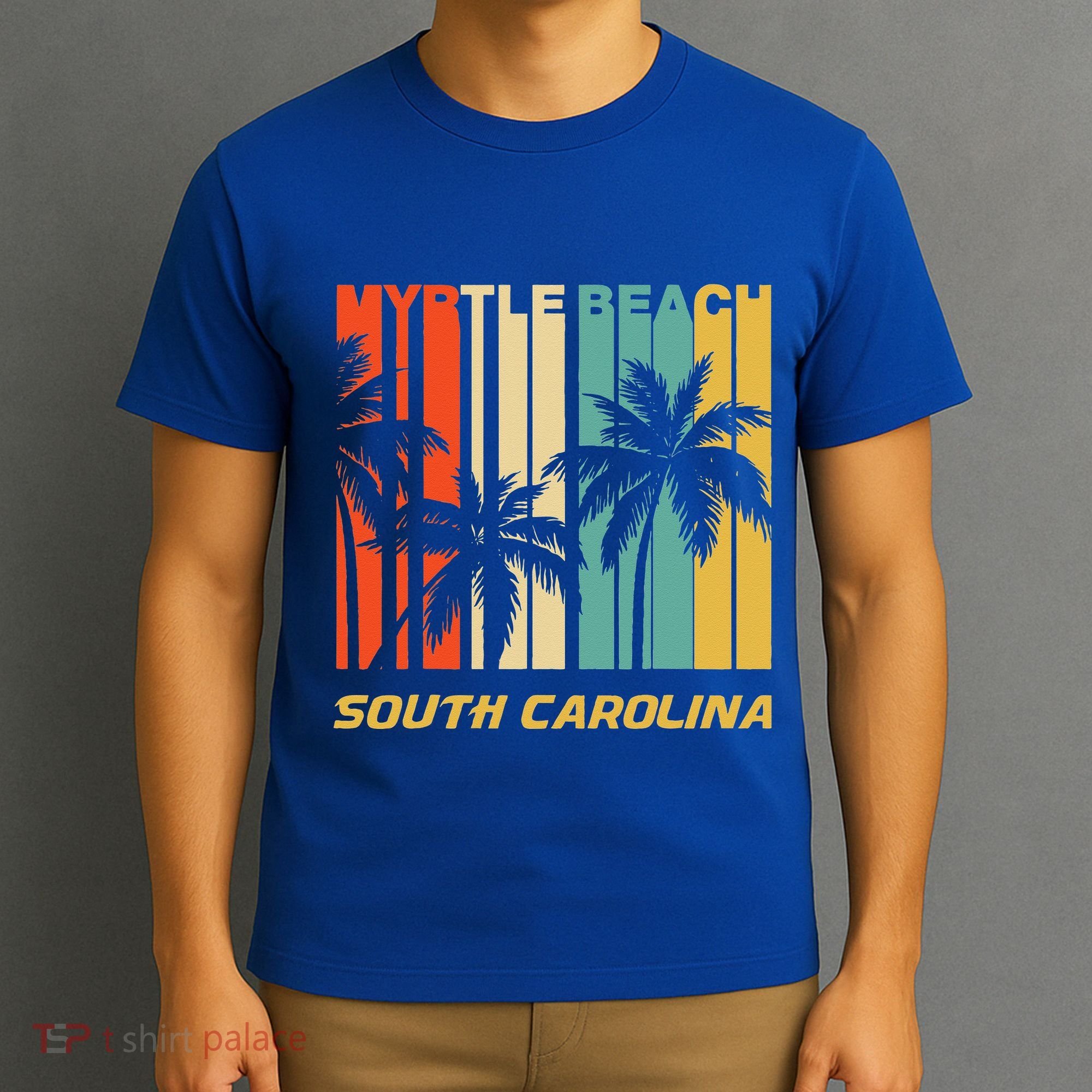 Retro Myrtle Beach South Carolina Palm Trees Vacation T-Shirt