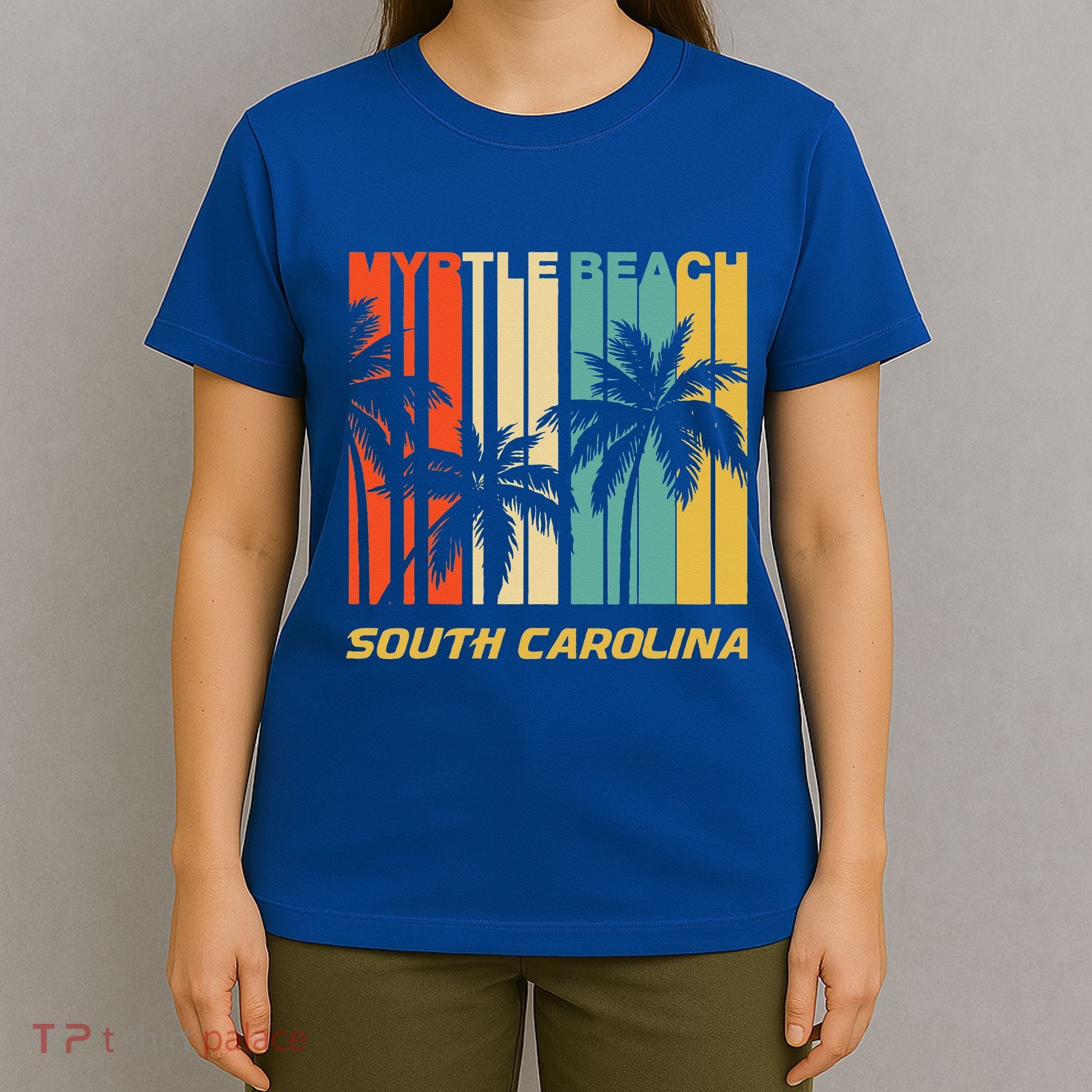 Retro Myrtle Beach South Carolina Palm Trees Vacation T-Shirt