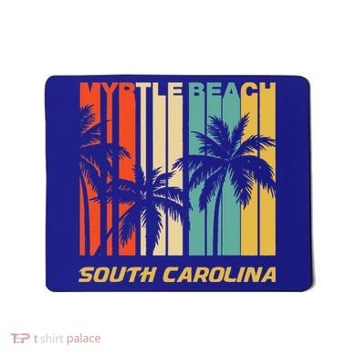 Retro Myrtle Beach South Carolina Palm Trees Vacation Mousepad