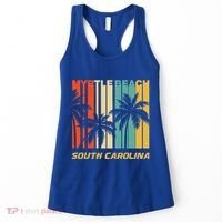 Retro Myrtle Beach South Carolina Palm Trees Vacation Women's Tank Top thumb 0