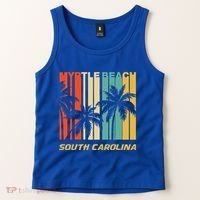 Retro Myrtle Beach South Carolina Palm Trees Vacation Tank Top thumb 2