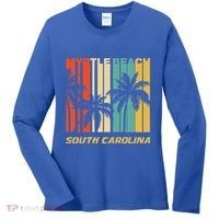 Retro Myrtle Beach South Carolina Palm Trees Vacation Women's Long Sleeve Shirt thumb 0