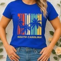 Retro Myrtle Beach South Carolina Palm Trees Vacation Women's T-Shirt thumb 2