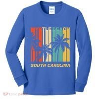 Retro Myrtle Beach South Carolina Palm Trees Vacation Kids Long Sleeve Shirt thumb 0